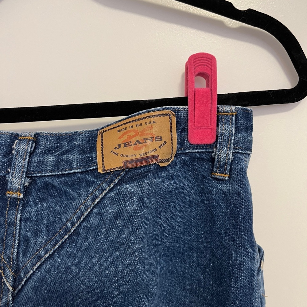 High waisted dark wash jeans